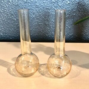 Antique Bud Vases - etched